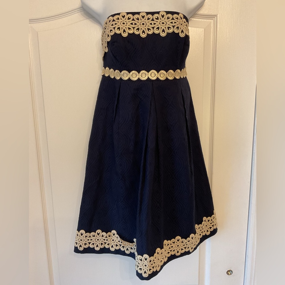 Lilly Pulitzer Blue and Gold Dress